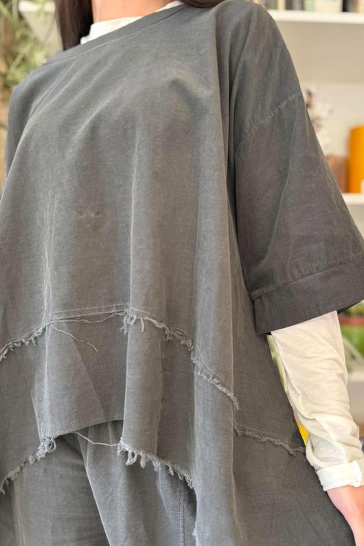 Lock Needlecord Panel Dip Side Top Charcoal